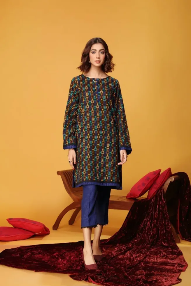 Readymade Two Piece Printed Khaddar Suit
