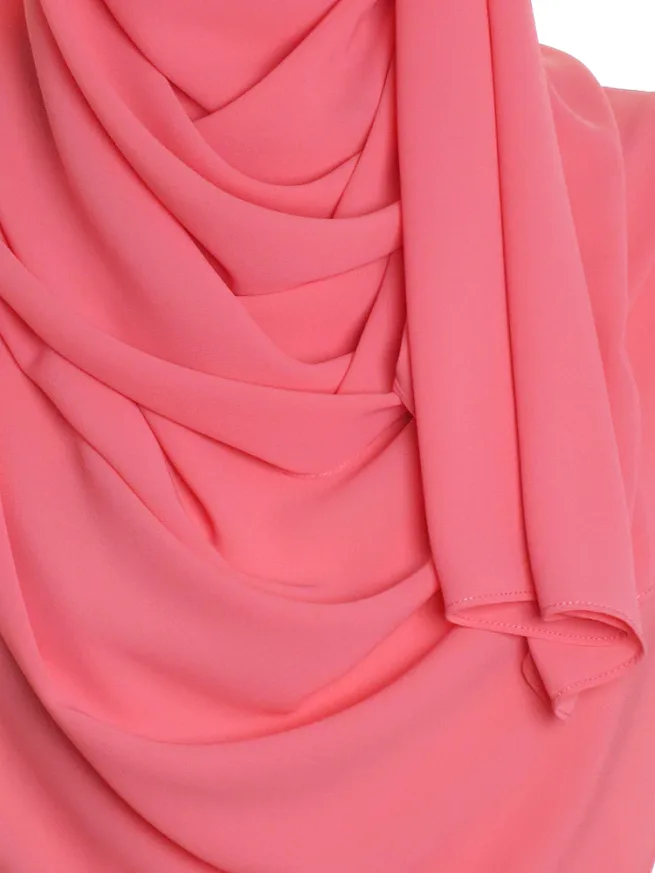 Coral Pink Chiffon Hijab