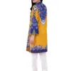 Gul Ahmed Ladies Mustard Cambric Digital Printed Kurti