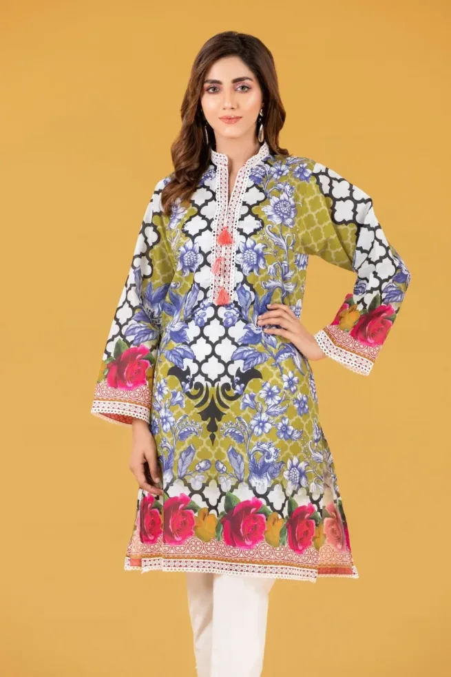 Ladies Gul Ahmed Cambric Digital Printed Kurti