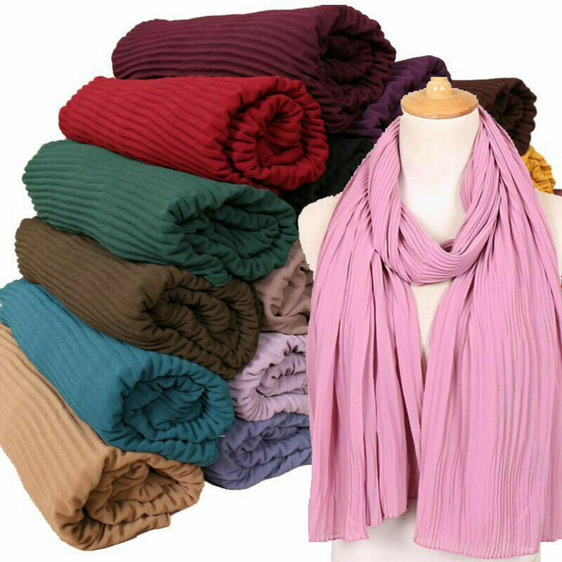 Super Soft & Crinkly Maxi Hijab – Pleated, No-Wrinkle Muslim Scarf For Women