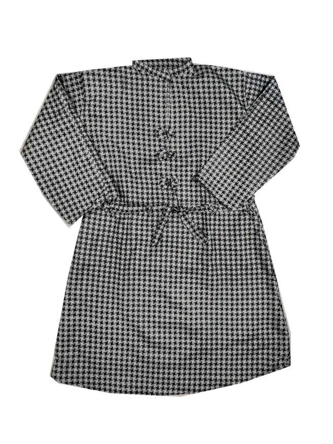 Womens Grey Patterned Shirt Dress | Tie Belt