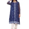 Blue Chrome Net Kurti
