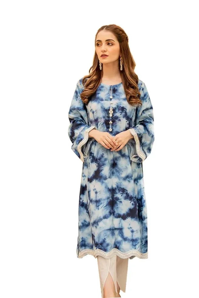 Tie and Dye Blue Kurti