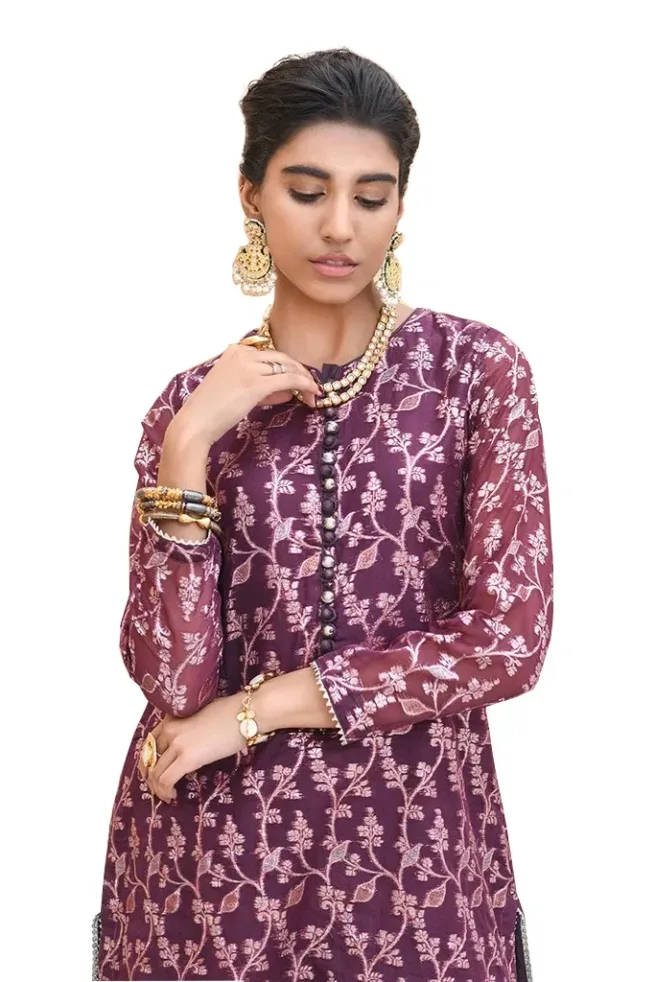 Cross Stitch Pk Designer Party Wear Jacquard Kurti