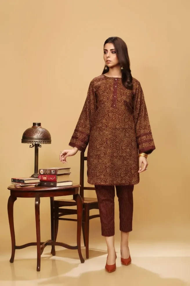 Pakistani Indian Ladies Stitched Two Piece Khaddar Suit