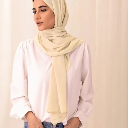 Alternative view of Premium Georgette Chiffon Hijab in Cream