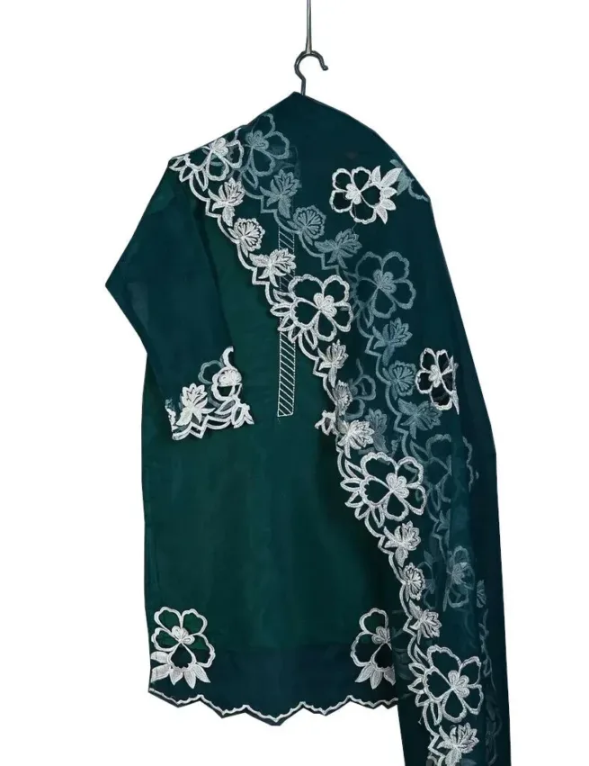 Pakistani Indian Ladies Stitched 2 Piece Organza Kurti Dupatta