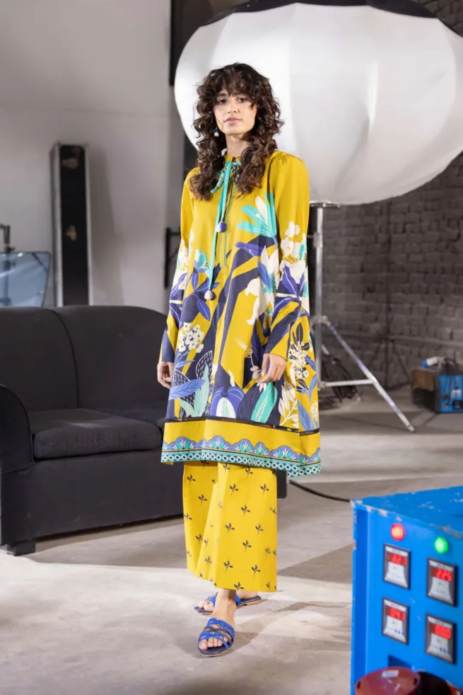 Sapphire Designer Two Piece Mustard Cotton Salwar Kameez