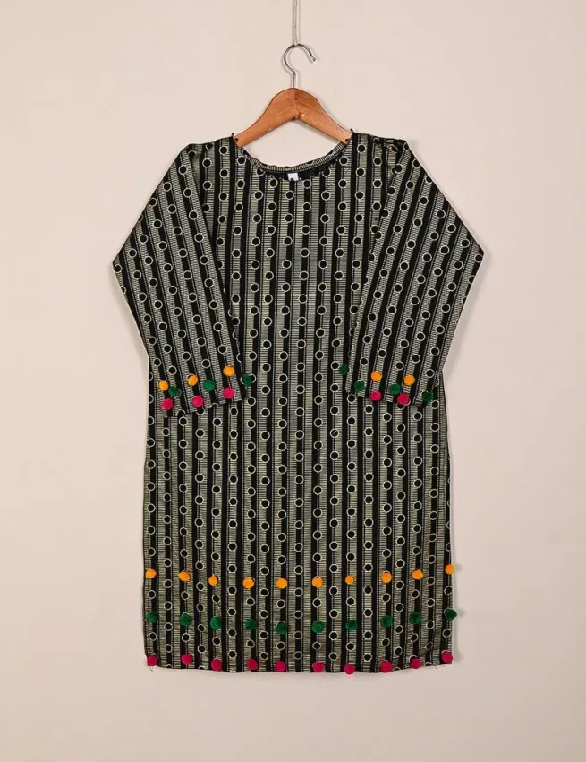 Black Printed Cotton Kurti