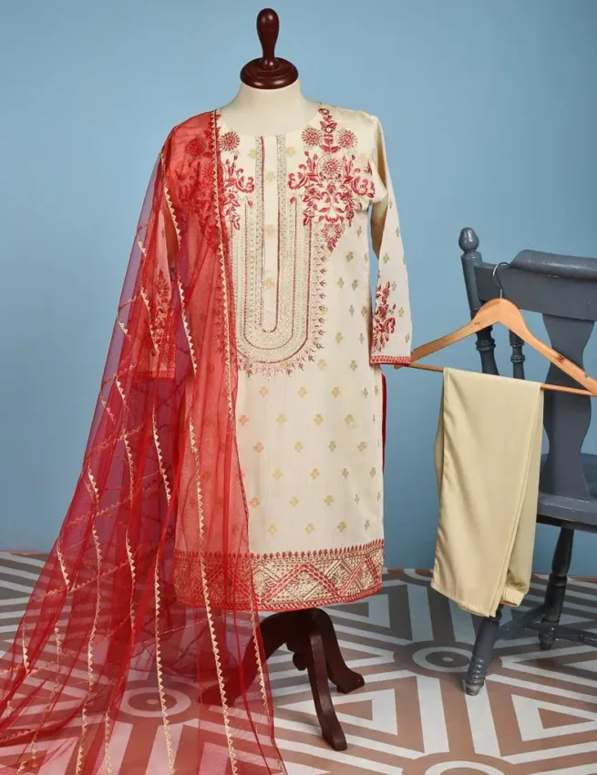 Embroidered Paper Cotton Salwar Kameez Suit
