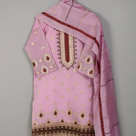 Lilac Embroidered Kurta & Dupatta Co ord Set