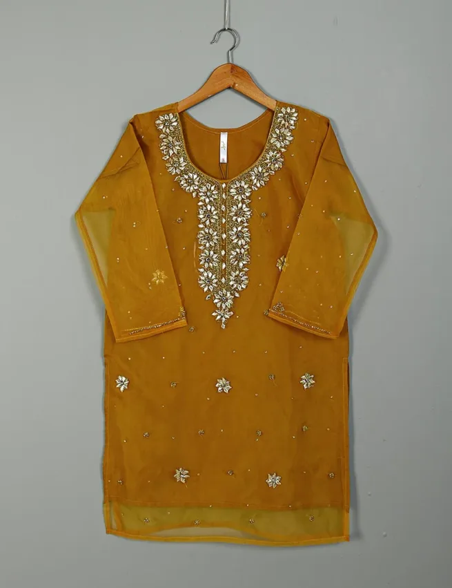 Party Wear Gota Work Organza Kurta