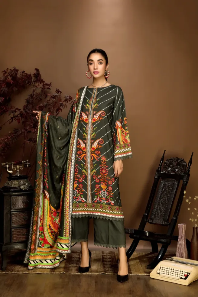 Linen Three Piece Salwar Kameez