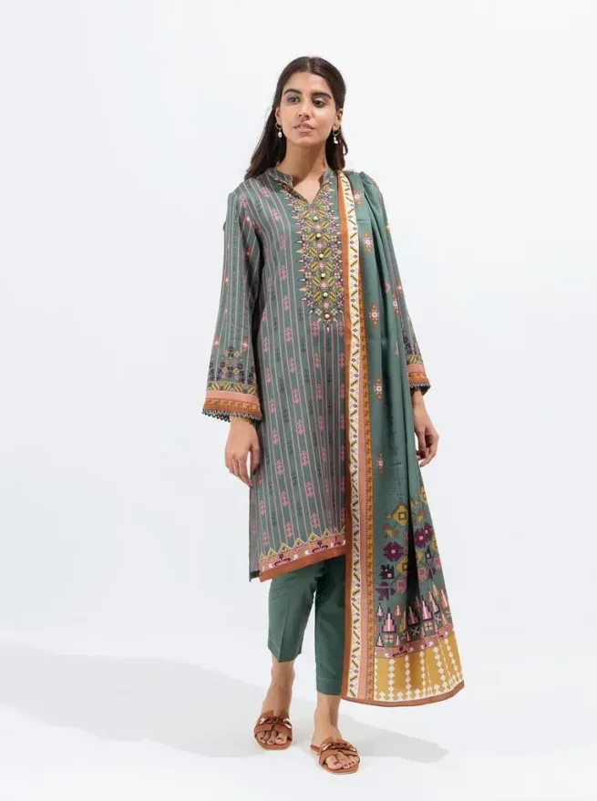 Printed Two Piece Kameez Dupatta Set