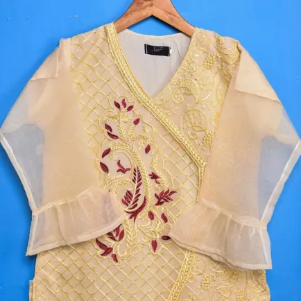 Alternative view of Frill Party Wear Embroidered Organza Kurta