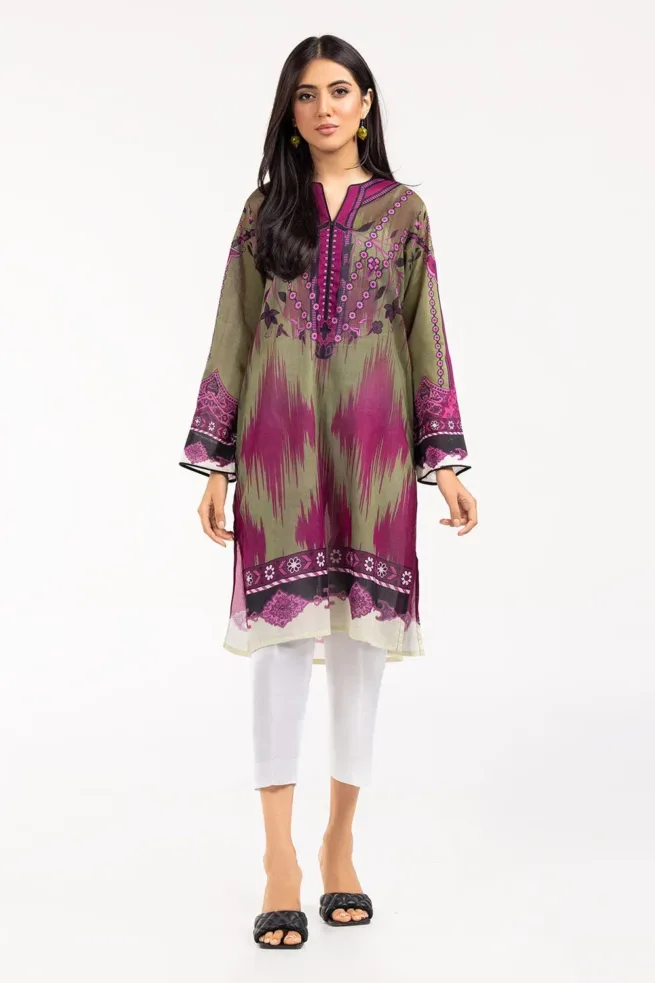 Gul Ahmed Mehndi Cambric Kurta