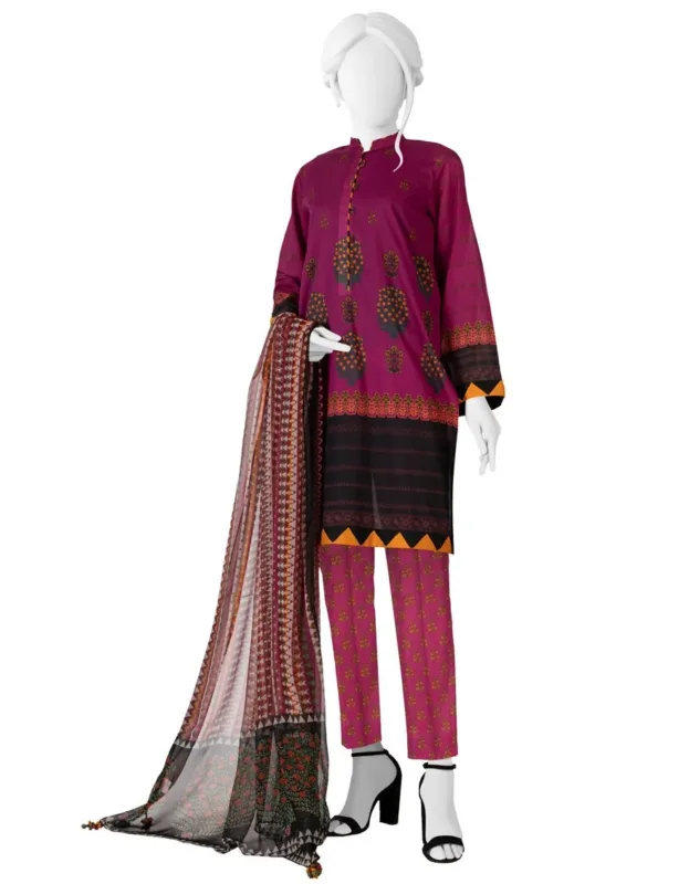 Ready to Wear Three Piece Printed Lawn Trouser Suit