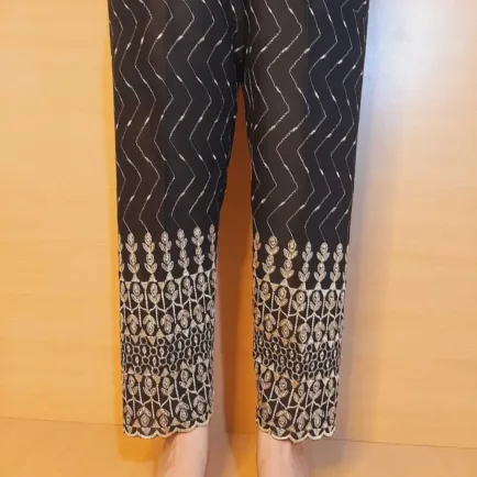 Embroidered Chikankari Fancy Cotton Trouser