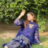 Pakistani Jacket Style 3 Piece Pallazo Dress - Image 3