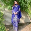 Pakistani Jacket Style 3 Piece Pallazo Dress - Image 2