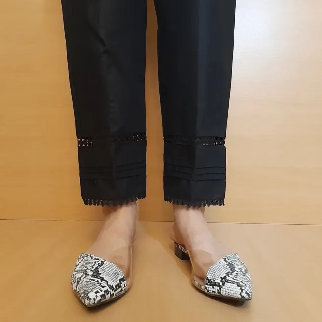 Black Lace Cotton Trouser