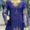 Pakistani Jacket Style 3 Piece Pallazo Dress - Image 8