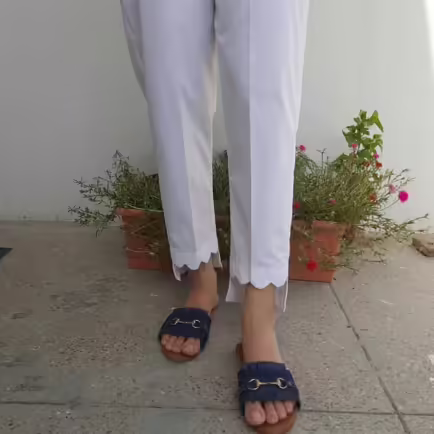 Alternative view of High Low Cut Scalloped Trouser