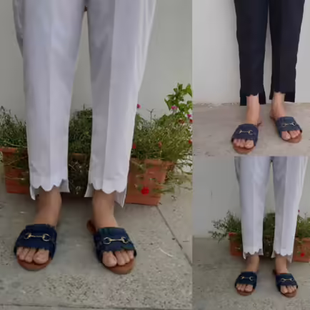 High Low Cut Scalloped Trouser