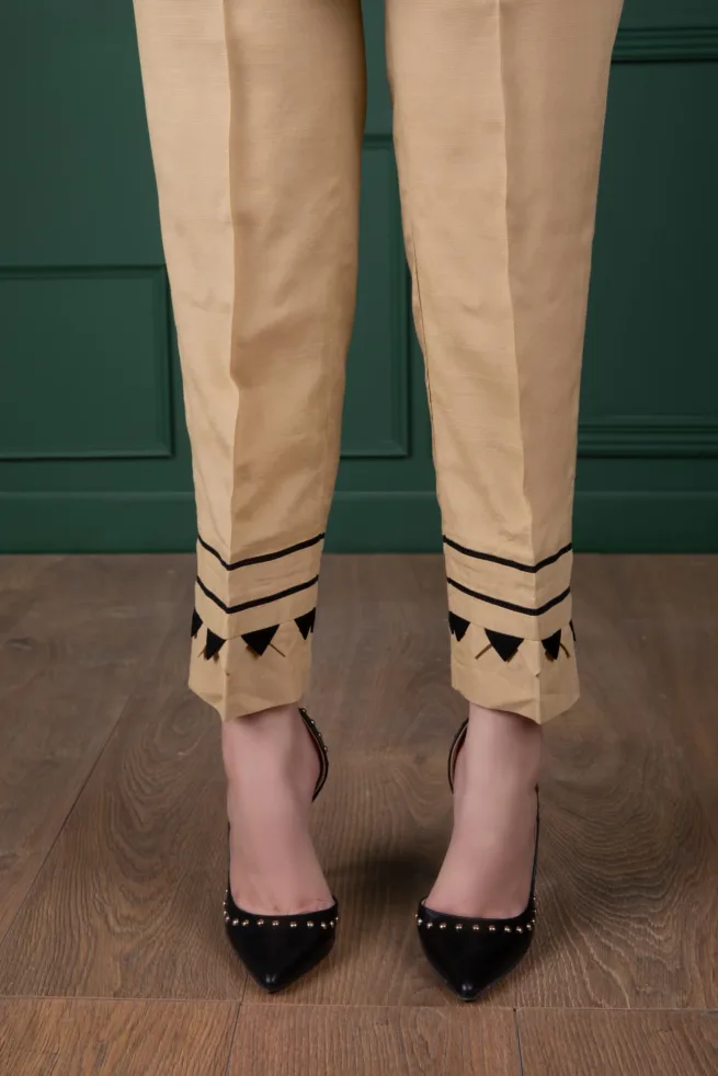 Beige Viscose Sapphire Trouser