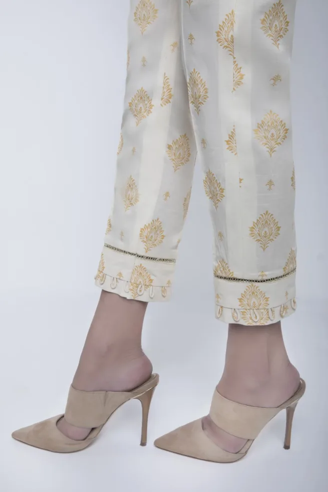 Printed Sapphire Viscose Trouser