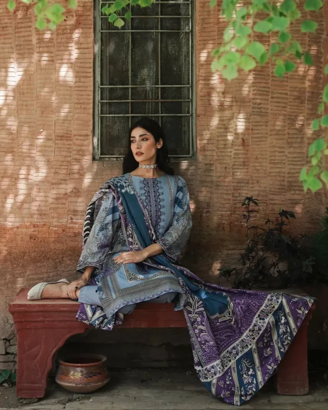 Sky Blue Khaddar Suit
