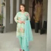 Mirror Work Poly Cotton Embroidered Suit