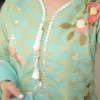 Mirror Work Poly Cotton Embroidered Suit - Image 2