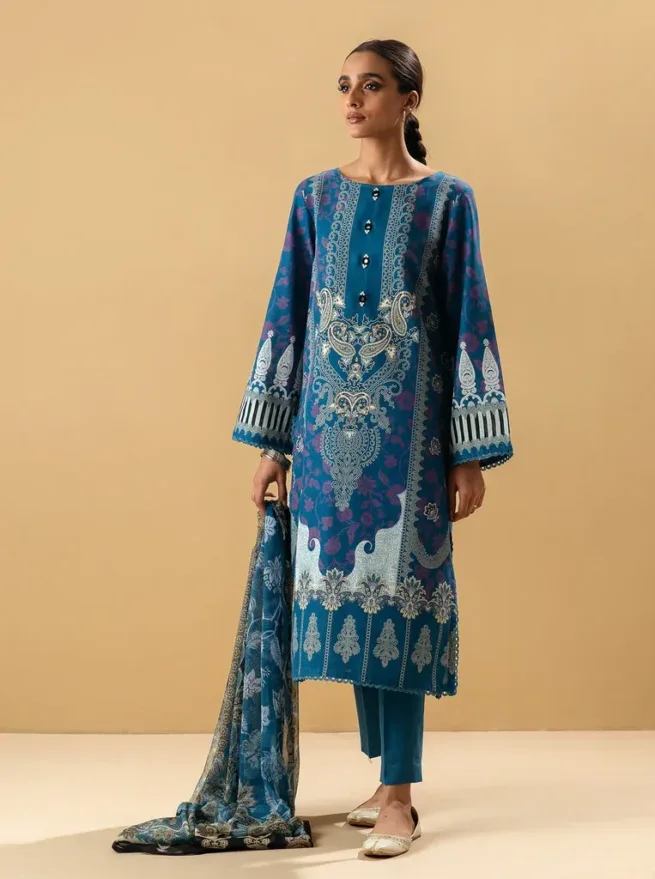 Khaddar Printed 3 Piece Suit