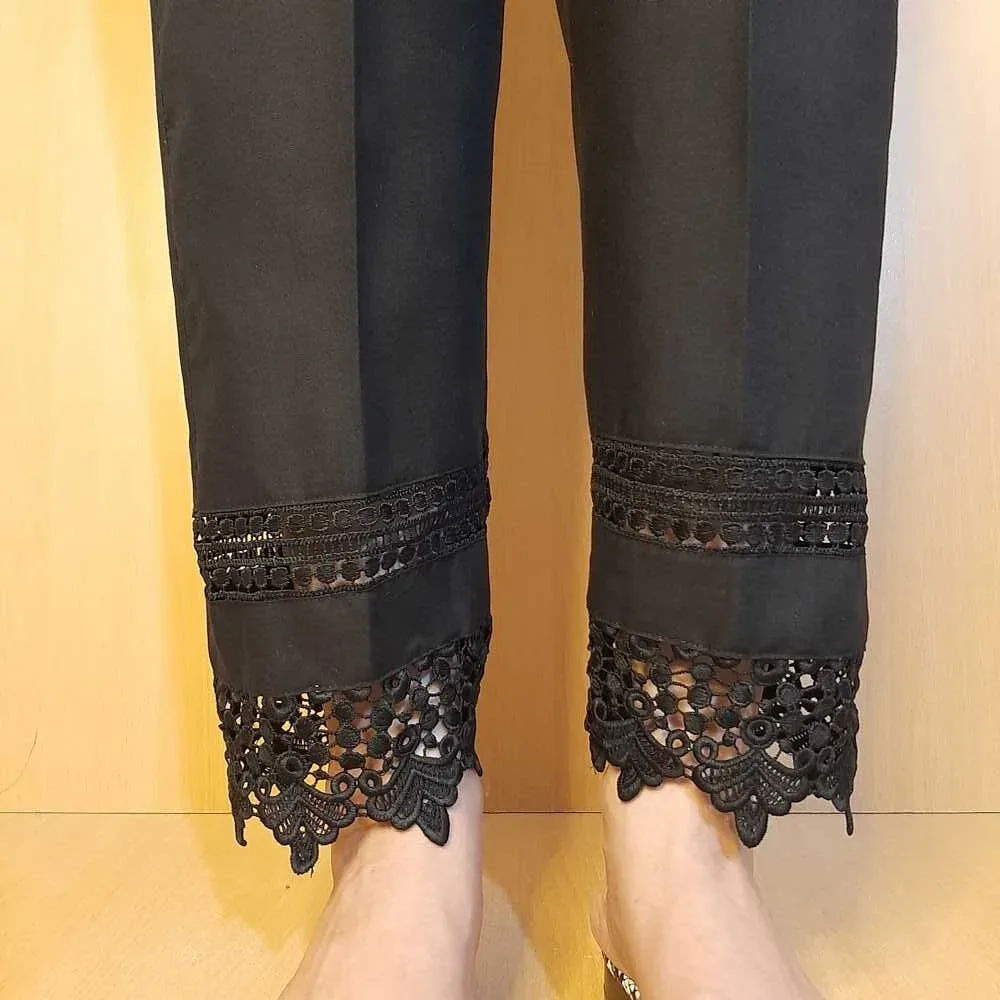 Fancy Lace Detail Premium Cotton Trouser Style Us