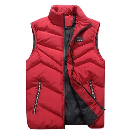 Men's Winter Down Quilted Body Warmer Sleeveless Padded Parka Jacket