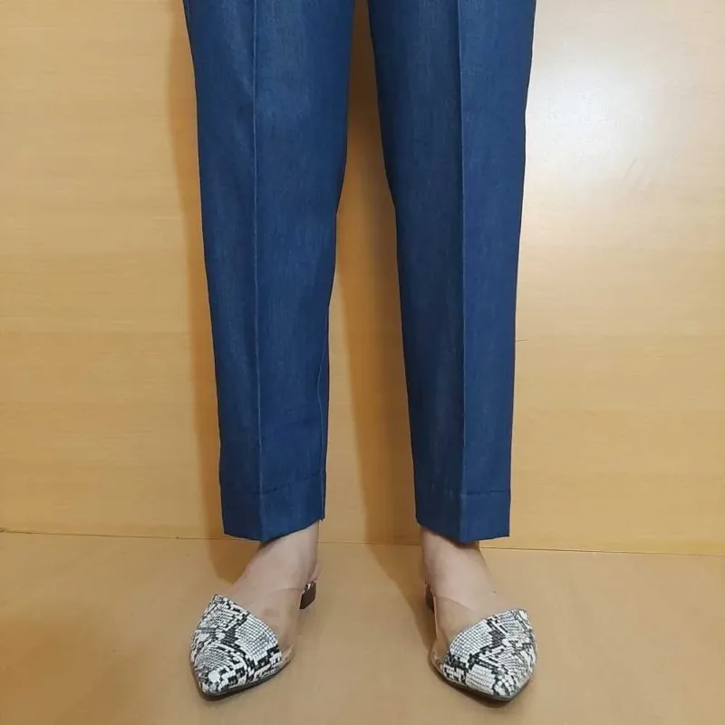 Denim Navy Straight Fit Pants