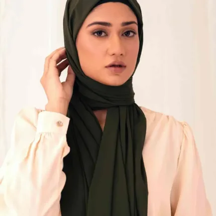 Alternative view of Olive Chiffon Hijab