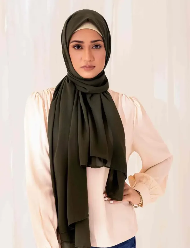 Olive Chiffon Hijab