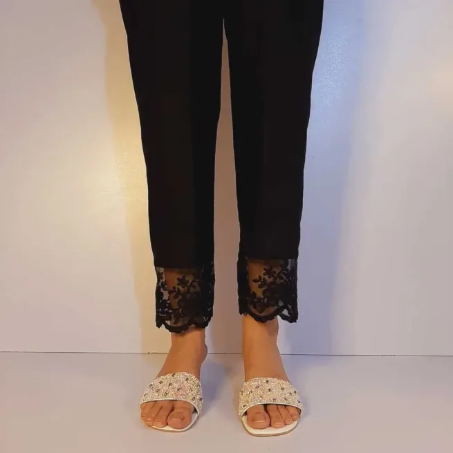 Embroidered Lace Cotton Trouser