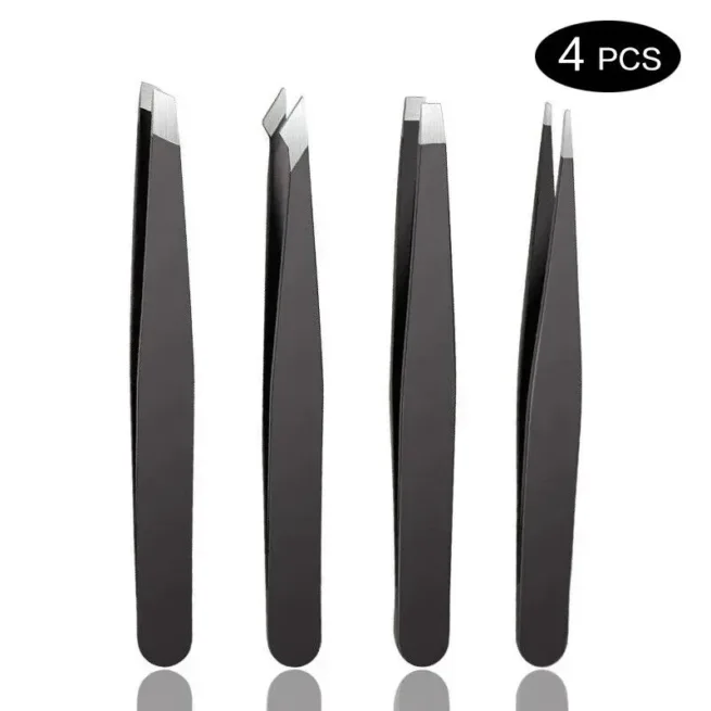 Set 4 Piece Professional Eyebrow Hair Beauty Pluckers