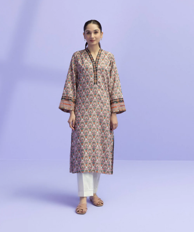 Floral Printed Lawn Kurta