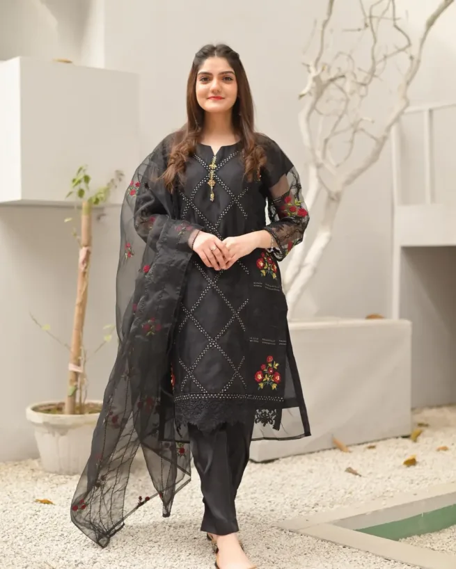 Black Organza Suit