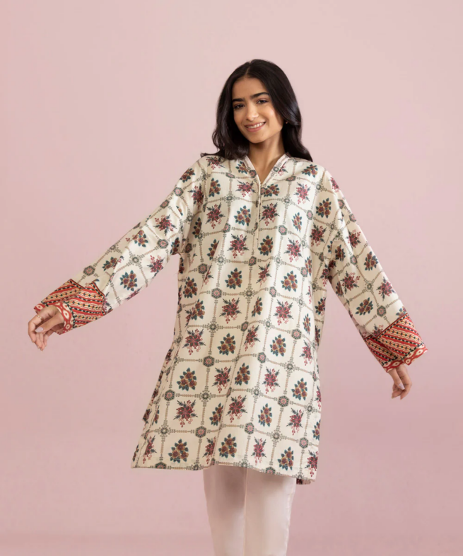 Floral Lawn Sapphire Tunic