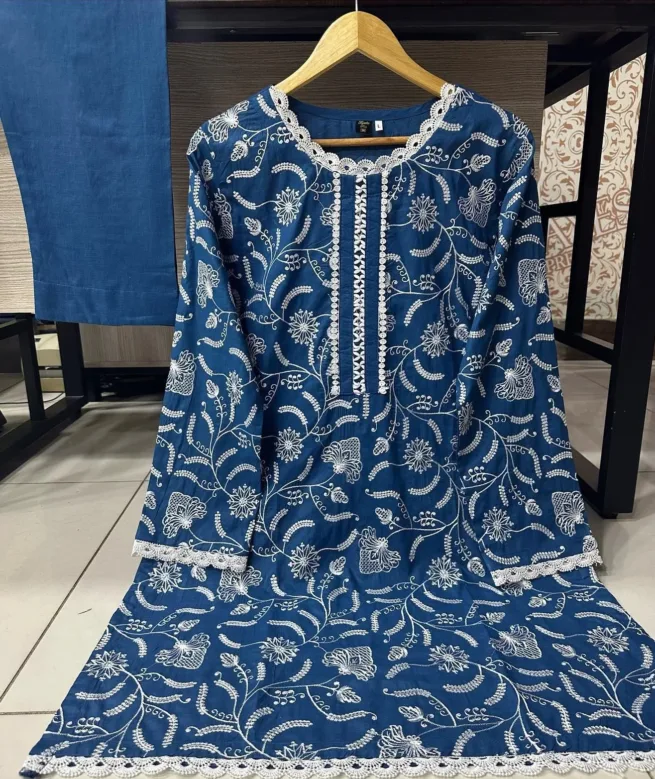 Lace Embroidered Salwar Kameez