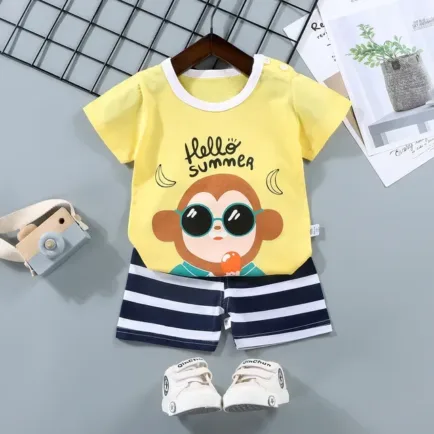 Baby Boys Monkey T-Shirt Shorts Set