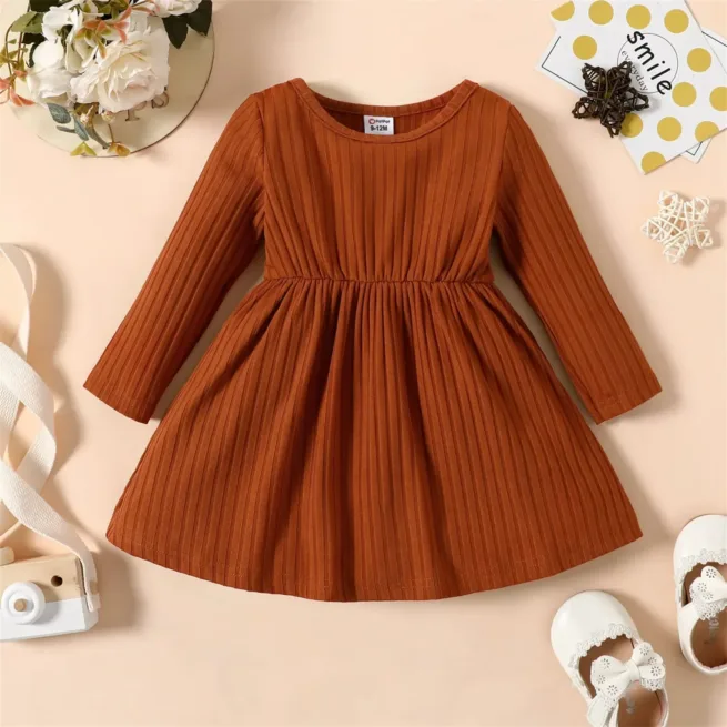 Baby Girls Ribbed Party Dress