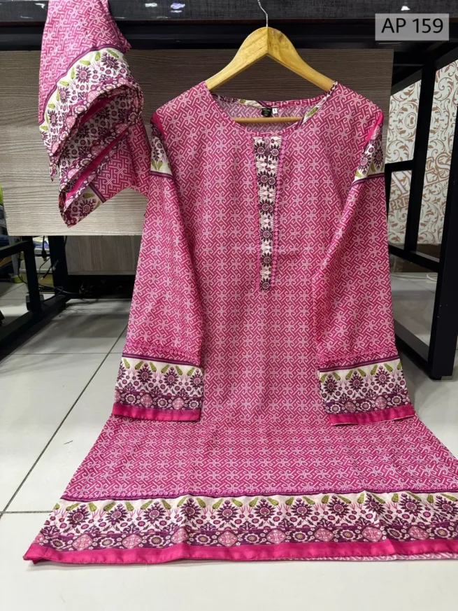 Hot Pink Kurta & Dupatta Lawn Co ord
