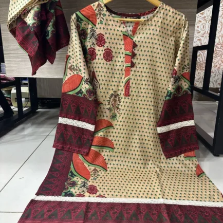 Beige Kurta & Dupatta 2 Piece Co ord Set